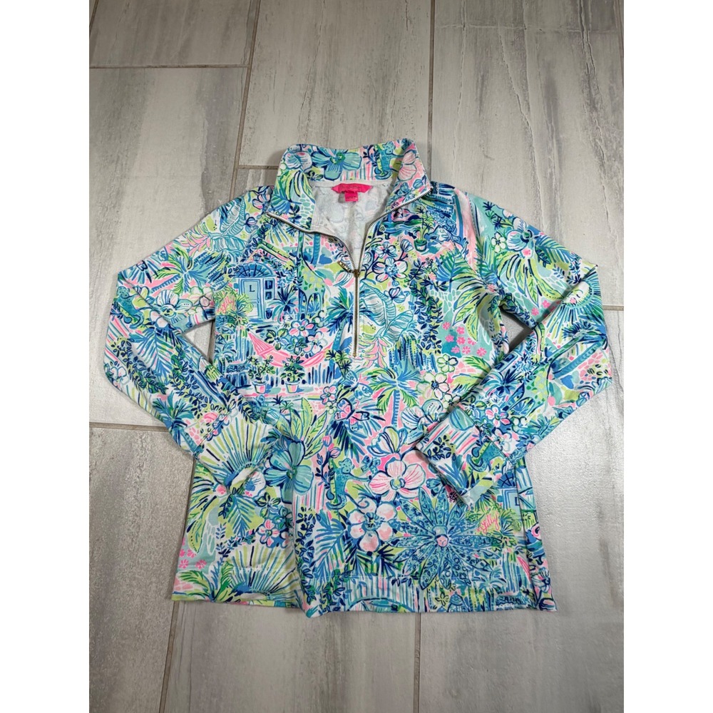 Lilly Pulitzer Skipper 1/4 Zip Popover Lilly's House Size XS - Picture 2 of 7